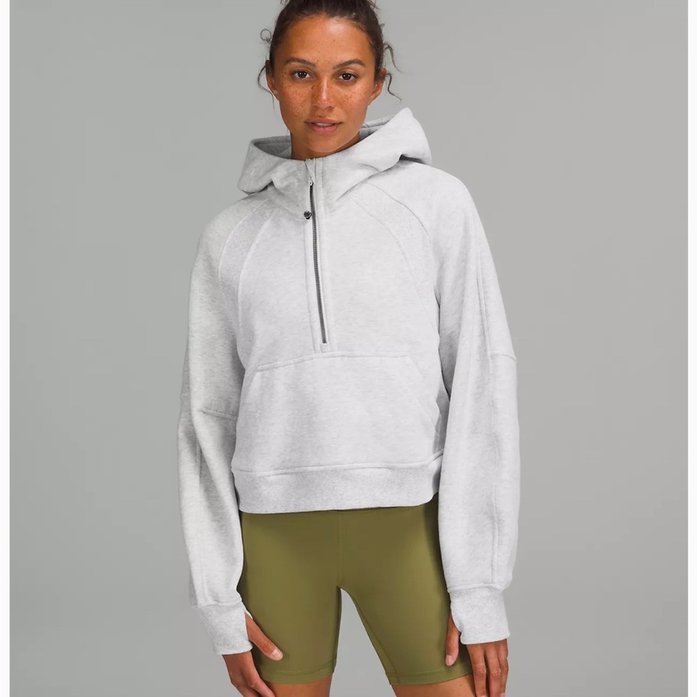 Lululemon Scuba Oversized Half-Zip Hoodie, Light Grey, M/L